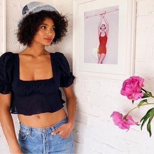 Stone Cold Fox Lulu Blouse Navy 1 XS/S